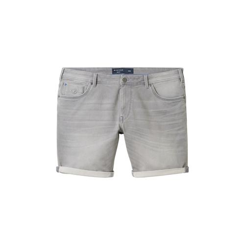 TOM TAILOR Herren Plus - Jeansshorts, grau, Uni, Gr. 44