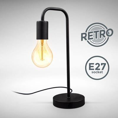 B.k.licht - Tischlampe Vintage Tischleuchte Retro Dekolicht Wohnraum Flur Edison E27 schwarz