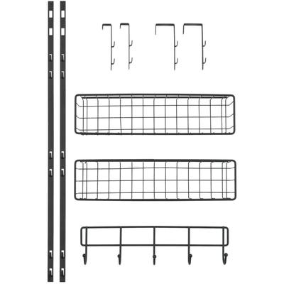Wenko - Türregal Schwarz, Hängeregal für zusätzlichen Stauraum, Schwarz, pulverbeschichtetes Metall