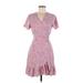 Naggoo Casual Dress - Wrap: Pink Paisley Dresses - Women's Size Medium