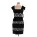 R&M Richards Casual Dress: Black Damask Dresses - New - Women's Size 10 Petite