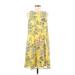 Tommy Hilfiger Casual Dress - Mini High Neck Sleeveless: Yellow Print Dresses - Women's Size 8