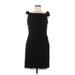 JS Collection Casual Dress - Mini Boatneck Sleeveless: Black Solid Dresses - Women's Size 6