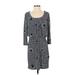 DM Donna Morgan Casual Dress - Wrap: Gray Chevron/Herringbone Dresses - Women's Size 4