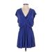 Free People Casual Dress - Wrap: Blue Dresses - Women's Size Small