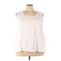 Woman Within Sleeveless Top White Scoop Neck Tops - Women's Size 30