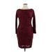 Lauren by Ralph Lauren Casual Dress - Sheath: Burgundy Paisley Dresses - Women's Size 14