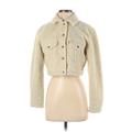 Levi Strauss Signature Fleece Jacket: Cropped Yellow Print Jackets & Outerwear - Women's Size X-Small