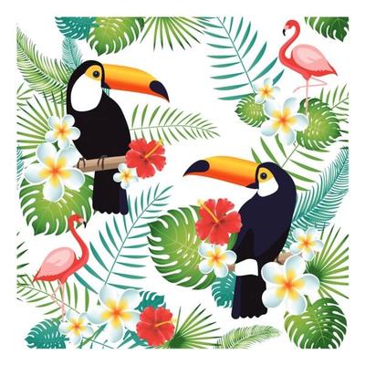 Papstar 20er-Pack Servietten »Toucan« mehrfarbig, 40x40 cm