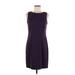 AB Studio Casual Dress - Sheath: Purple Solid Dresses - Women's Size 10