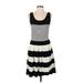 Jessica Simpson Casual Dress - Fit & Flare: Black Stripes Dresses - Women's Size Large