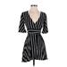 Black Swan Casual Dress - Wrap: Black Stripes Dresses - Women's Size X-Small