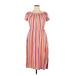 Lane Bryant Casual Dress: Pink Stripes Dresses - Women's Size 14 Plus
