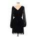 Express Casual Dress - Wrap: Black Solid Dresses - Women's Size Medium