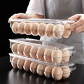 1pc PET Clear Egg Rack With 12/14compartments Egg Storage Container Refrigerator Storage Large Capacity Fresh Storage Boxes With Handles Stackable Egg Trays Home Kitchen Supplies