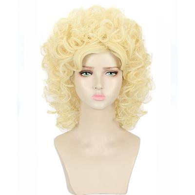 Long Curly Blonde 70s 80s Wig Women Carnival Cosplay Costume Wig