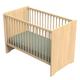 Lit bébé 120 x 60 avec têtes de lit arrondies en bois décor chêne miel