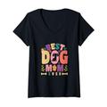 Damen Best Dog Mom Ever, Dog Mom, Dackel Dog Mom, Dog Lover T-Shirt mit V-Ausschnitt