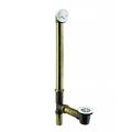 Westbrass D324-20G-50 22-1/2 Brass Bathtub Assembly with Trip Lever and Strainer Drain Powder Coat White