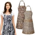 3 Pieces Leopard Zebra NG01 Print Cosmetology Aprons Waitress Server Aprons with 3 Pockets Waterproof Salon Hairdresser Apron for Barber Haircut Styling Hair Stylist Nail Tech Makeup Artist