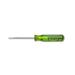 R3322 Chrome Vanadium Steel Slotted Round Blade Pocket Clip Screwdriver Green Handle 3/32 Head 2 Blade Length 4-1/4 Overall Length