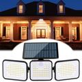 Kezqiaxn New Solar Llights Solar Lights For Outside Clearance Solar Lights Outdoor 3 Head Solar Motion Lights Outdoor With 180 Leds High Brightness Sensitive Motion Inductor