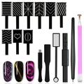 SILPECWEE 15Pcs Nail Magnet NG01 Set Cat Eye Gel Nail Polish Magnet Wand Magnetic Nail Polish Cat Eye Magnet for Nails Cat Eye Magnets Sticks Nail Design Tools Nail Art Accessories