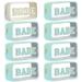 Mixweer 8 Pcs Clear NG01 Bride Makeup Bag Bridesmaid Bag Transparent Letter Patch Bride Toiletry Bag Bridesmaid Proposal Gift for Bridal Shower Bachelorette Party with Zipper (White Light Blue)