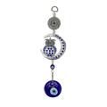 Evil Eye Talisman with Owl Pendant Blue Turkish Evil Eye Blessing Amulet for Car Home Protection