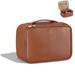 Pocmimut Travel Makeup Bag NG01 - Leather Make Up Bags Cosmetic Bags for Women Large Makeup Organizer Bag with Brush Holder Makeup Traveling Bag for Women Cosmetic and Toiletry (Brown)