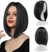 Besaacan Wig on Sale Party Wig Gradient Short Straight Hair Highlight Female Wig Cosplay Wig Realistic Straight with Flat Bangs Synthetic Colorful Cosplay Daily Party Wig Natural As Real Hair M