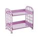 Ljxge Purple Rack Desktop Cosmetics Jewelry Rack Double Folding Storage Rack Simple Home Desktop Bathroom Storage Shelf Storage Shelf