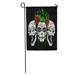 LADDKE Colorful Day Dead Girl Two Sugar Skulls Tattoo Mexico Rose Garden Flag Decorative Flag House Banner 28x40 inch