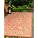 Unique Loom Allover Indoor/Outdoor Botanical Rug Terracotta/Beige 4 1 x 6 1 Rectangle Border Traditional Perfect For Patio Deck Garage Entryway