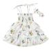 YDOJG Girls Fashion Dresses Toddler Kids Girls Riched Ruffles Floral Strap Summer Beach Dress Princess Dresses Casual Clothes 4Y