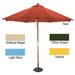 Lauren & Co Round Wood Market Umbrella with Stand (9 )