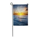 KDAGR Blue Sunrise Sunset Over Sea Yellow Ocean Sky Water Garden Flag Decorative Flag House Banner 28x40 inch