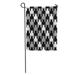 LADDKE Gray Diagonal Striped Houndstooth Pattern in Grey Black and White Garden Flag Decorative Flag House Banner 12x18 inch