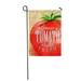 KDAGR Green Food Watercolor Tomato Lettering Summer Always Fresh Drawing on Kraft Red Garden Flag Decorative Flag House Banner 28x40 inch