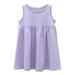 Fimkaul Girls Dresses Sleeveless Casual A Line Twirly Skater For School Party Princess Dress Baby Clothes Purple