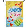 Summer Garden Flag Yard Flags Welcome Garden Flags Double Sided Summer Flags for Outside Hello Summer Farmhouse Garden Flag Outside Decorations for Yard Garden Outdoor (SUMMER-04)