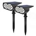 Ljxge LED light Solar Lights Outdoor [2 Pack] LED Solar Powered Spotlights IP65 Auto On/Off 2 Modes Lighting For Yard Porch Patio