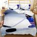 Ice Hockey Duvet Cover Set Ball Game Polyester Qulit Cover for Kids Boys Teens European Sports Hobby Activity Competitive Games