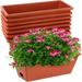 Window Box Planter Flower Window Boxes Rectangle Planters Box with Drainage Holes and Trays Plastic Vegetable Planters for Windowsill Patio Garden Home Decor Porch Yard