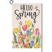Jbralid Spring Floral Garden Flag 12x18 Vertical Double Sided Colorful Flowers Butterfly Farmhouse Holiday Outside Decorations Burlap Yard Flag