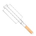 Fimeskey Kitchen Supplies Barbecue BBQBarbecue Clips Tongs Sausage Barbecue Net BBQ Tool 304 Stainless Steel Corn Barbecue Rack Removable Foldable Portable Barbecue Net Clip