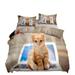 Pet Cat DIY Print Duvet Cover Set King Double Full Twin Single Size Duvet Cover Pillow Case Bed Linen Set