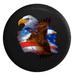 American Eagles Flying with American US Flag - Proud Patriot Black 27.5 in