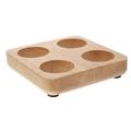 Wooden Egg Holder Tray Plate 4 Holes Egg Keeper Countertop Egg Tray Egg Rack Deviled Egg Holder Stand for Fresh Eggs Chicken Egg Holder