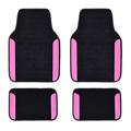 CAR PASS Rainbow Waterproof Universal Fit Car Floor Mats Fit for SUV Vans sedans Trucks Set of 4(Black with Rose Red)